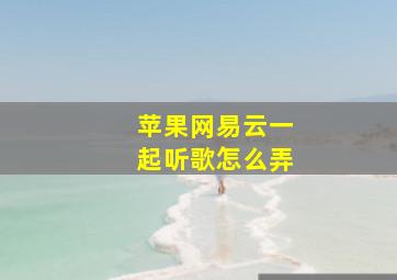 苹果网易云一起听歌怎么弄