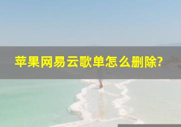 苹果网易云歌单怎么删除?