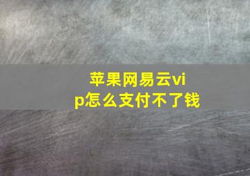 苹果网易云vip怎么支付不了钱