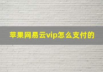 苹果网易云vip怎么支付的