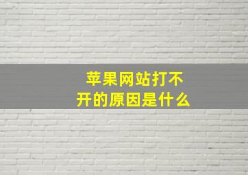 苹果网站打不开的原因是什么