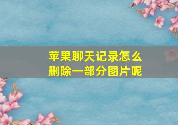 苹果聊天记录怎么删除一部分图片呢