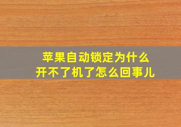 苹果自动锁定为什么开不了机了怎么回事儿