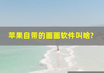 苹果自带的画画软件叫啥?