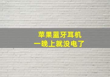 苹果蓝牙耳机一晚上就没电了