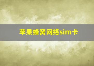 苹果蜂窝网络sim卡