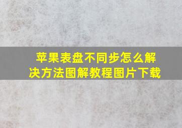 苹果表盘不同步怎么解决方法图解教程图片下载