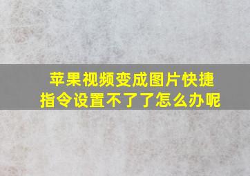 苹果视频变成图片快捷指令设置不了了怎么办呢