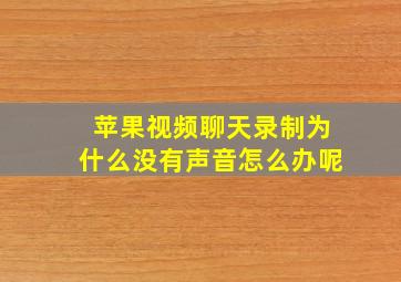 苹果视频聊天录制为什么没有声音怎么办呢