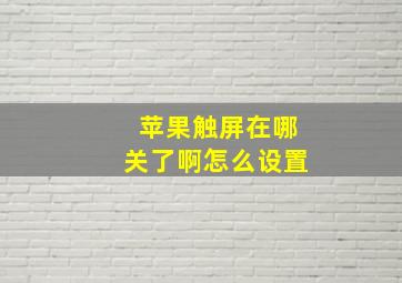 苹果触屏在哪关了啊怎么设置