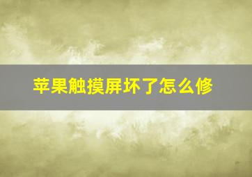 苹果触摸屏坏了怎么修