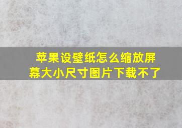 苹果设壁纸怎么缩放屏幕大小尺寸图片下载不了