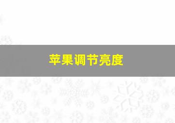 苹果调节亮度