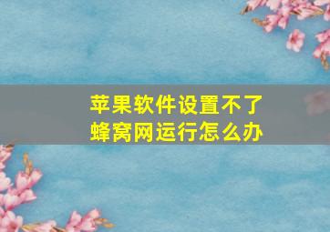 苹果软件设置不了蜂窝网运行怎么办