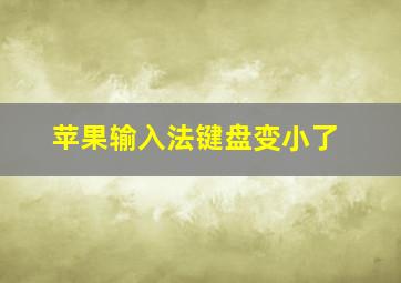 苹果输入法键盘变小了