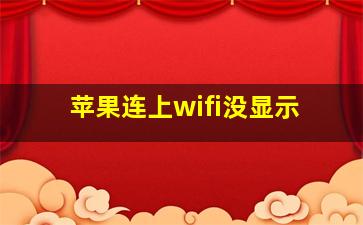 苹果连上wifi没显示