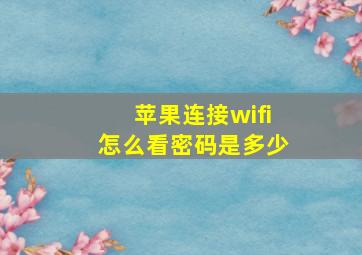 苹果连接wifi怎么看密码是多少