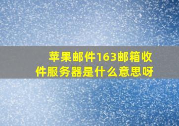 苹果邮件163邮箱收件服务器是什么意思呀