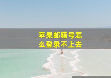 苹果邮箱号怎么登录不上去