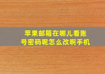 苹果邮箱在哪儿看账号密码呢怎么改啊手机