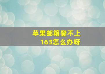 苹果邮箱登不上163怎么办呀