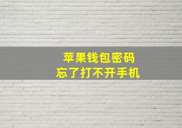 苹果钱包密码忘了打不开手机