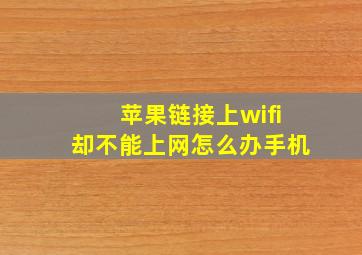 苹果链接上wifi却不能上网怎么办手机