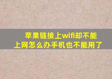 苹果链接上wifi却不能上网怎么办手机也不能用了