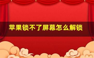 苹果锁不了屏幕怎么解锁