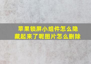 苹果锁屏小组件怎么隐藏起来了呢图片怎么删除