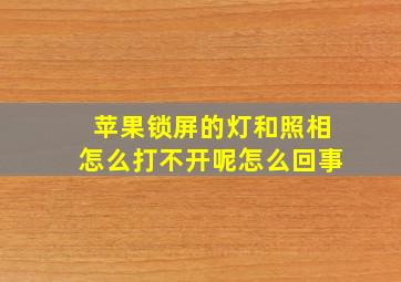 苹果锁屏的灯和照相怎么打不开呢怎么回事