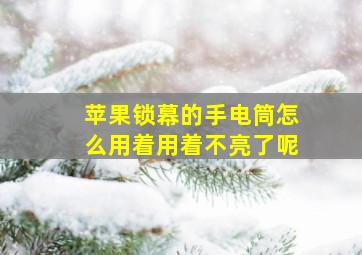 苹果锁幕的手电筒怎么用着用着不亮了呢