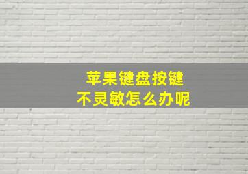 苹果键盘按键不灵敏怎么办呢