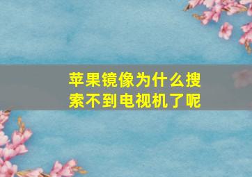 苹果镜像为什么搜索不到电视机了呢