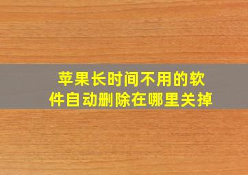 苹果长时间不用的软件自动删除在哪里关掉