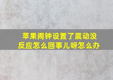 苹果闹钟设置了震动没反应怎么回事儿呀怎么办