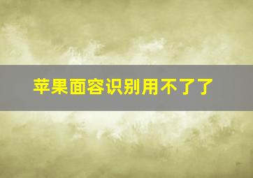 苹果面容识别用不了了