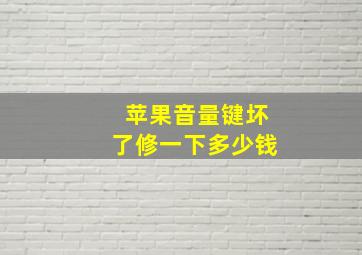 苹果音量键坏了修一下多少钱