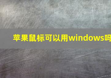 苹果鼠标可以用windows吗