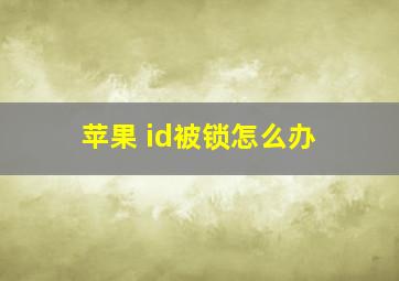 苹果 id被锁怎么办