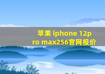 苹果 iphone 12pro max256官网报价