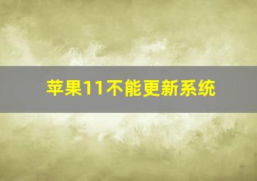 苹果11不能更新系统