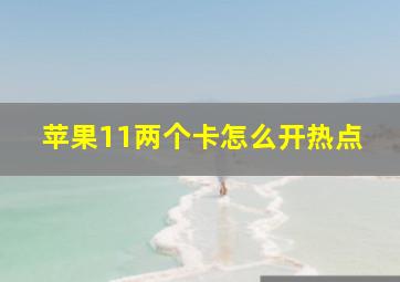 苹果11两个卡怎么开热点