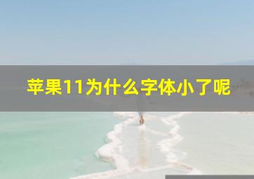 苹果11为什么字体小了呢