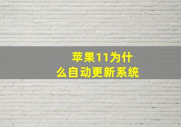 苹果11为什么自动更新系统