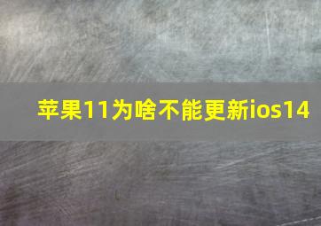 苹果11为啥不能更新ios14