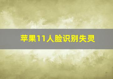 苹果11人脸识别失灵