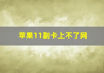 苹果11副卡上不了网