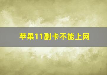 苹果11副卡不能上网