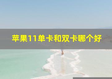 苹果11单卡和双卡哪个好